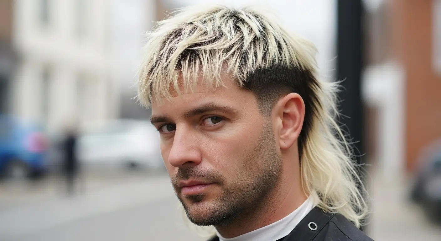 Dark Roots Bleached Mullet