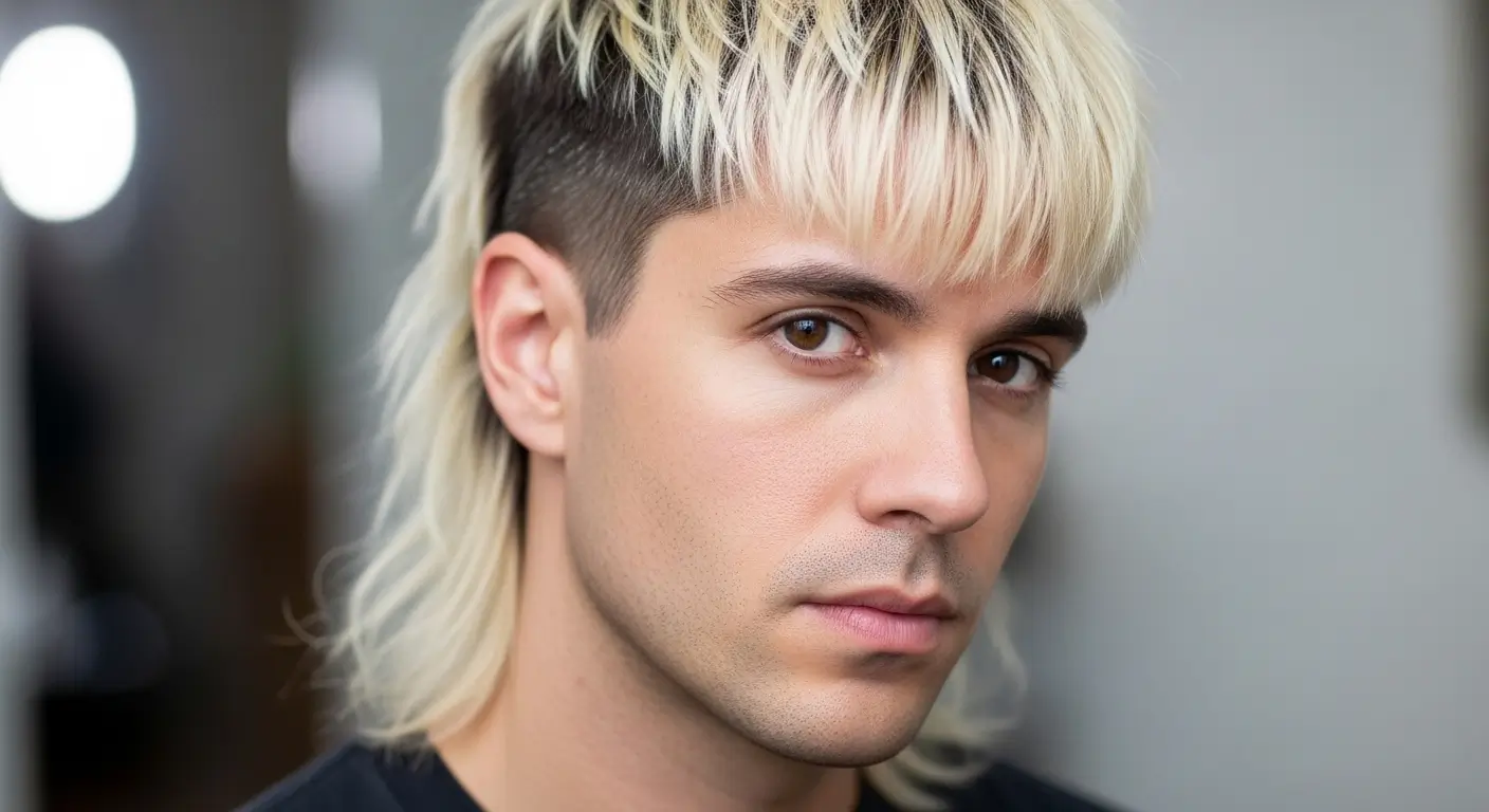 Fringe Bleached Mullet Hair