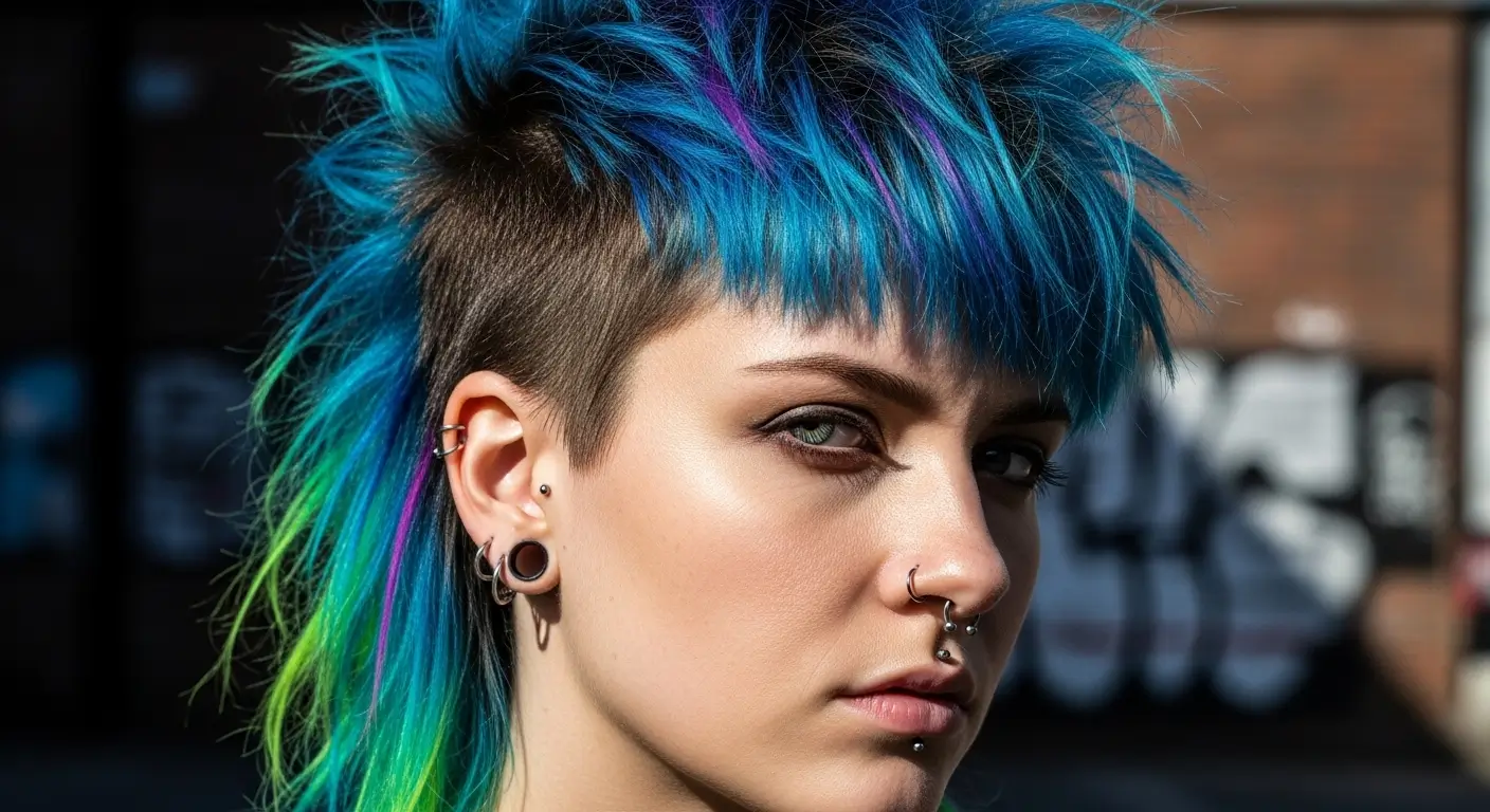 Wild punk shag mullet