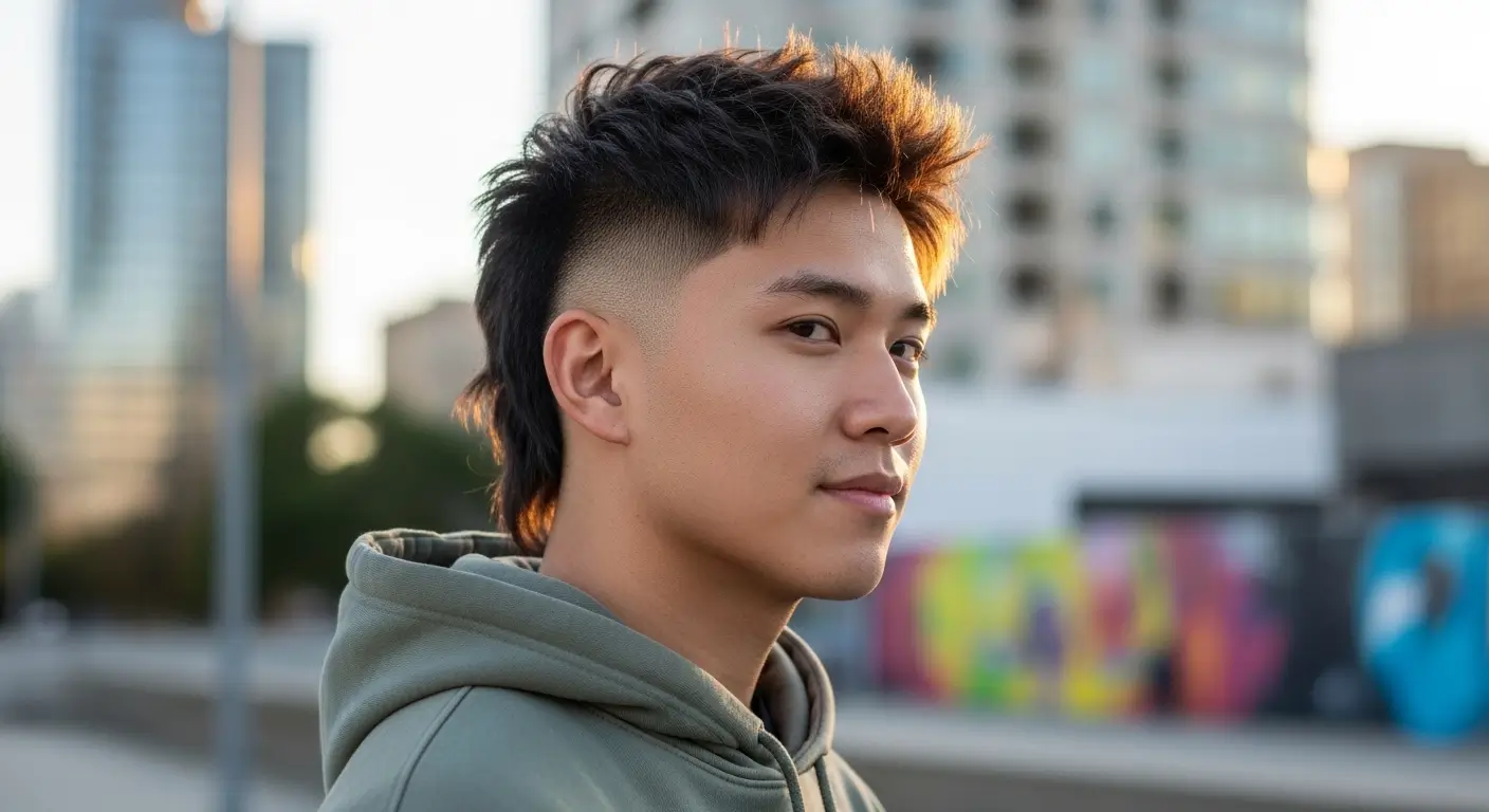 Burst Fade Mullet Hair Style