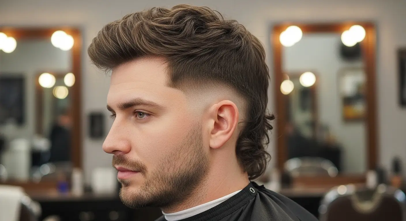 Modern burst fade mullet