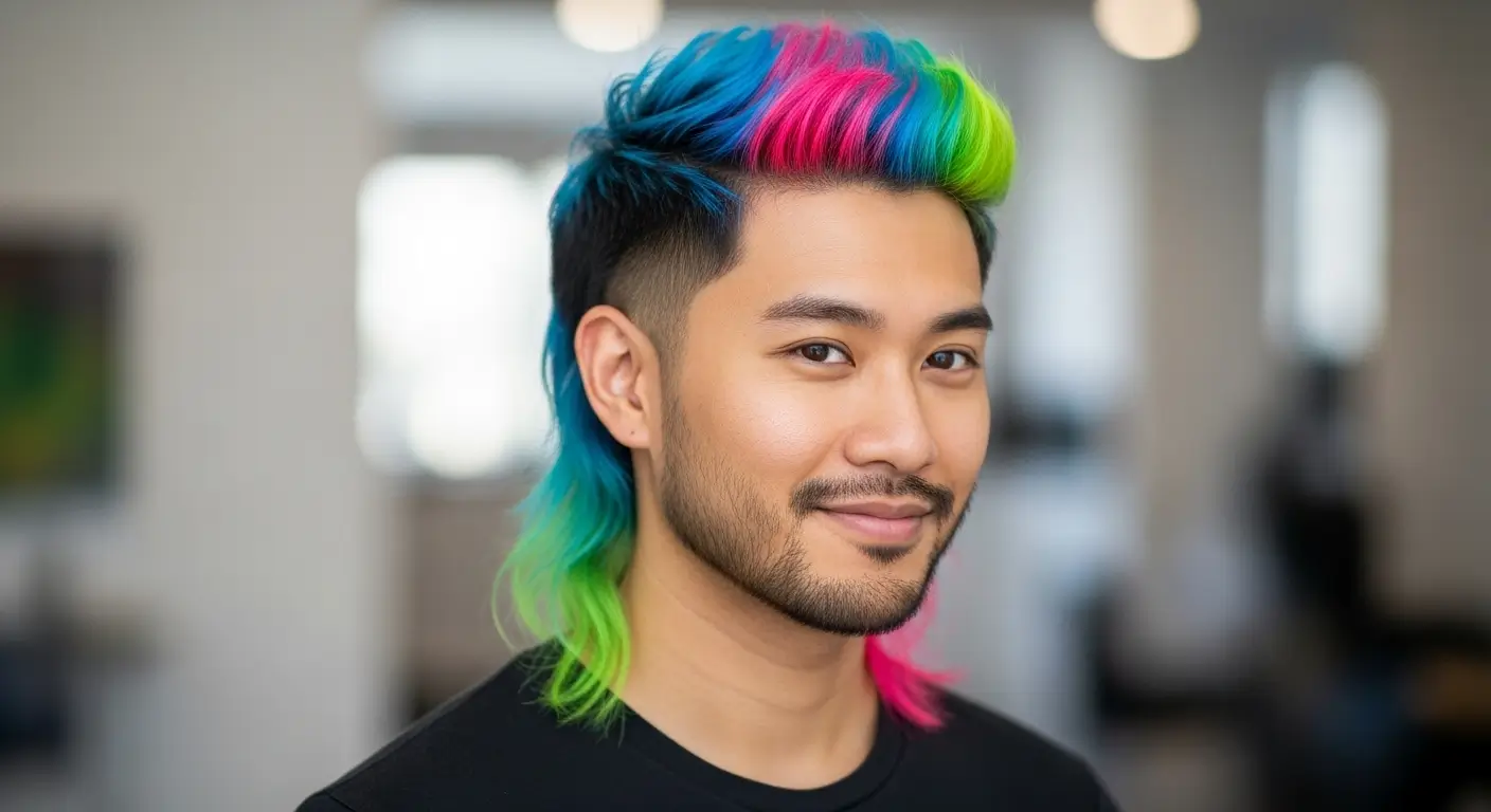 Trendy Colored Asian Mullet