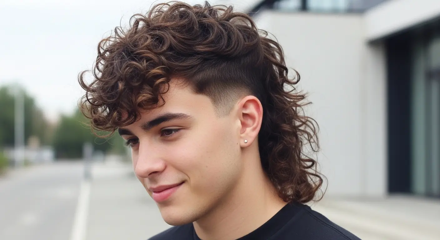 Voluminous Curly Wolf Mullet