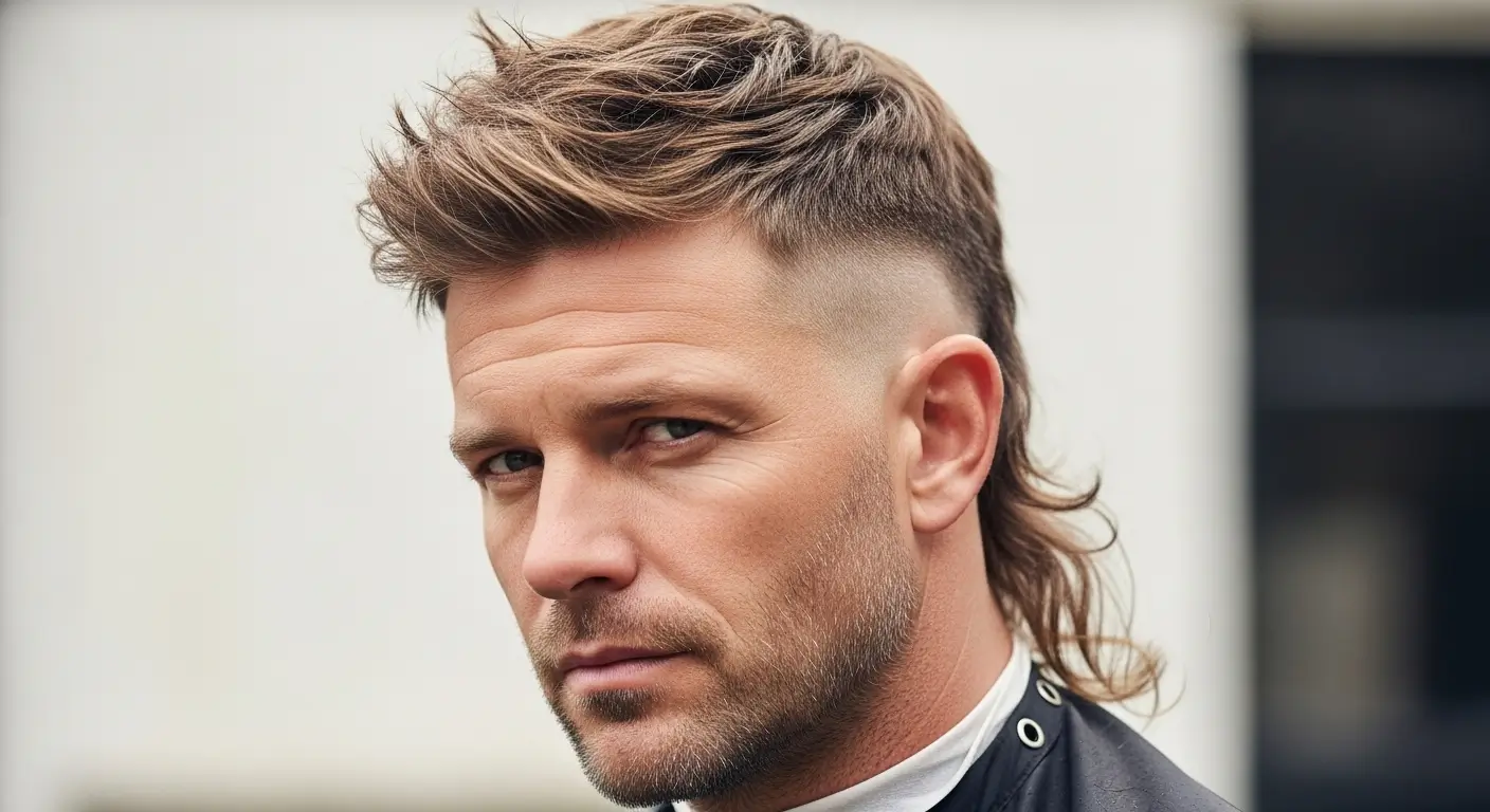 Trendy disconnected mullet look