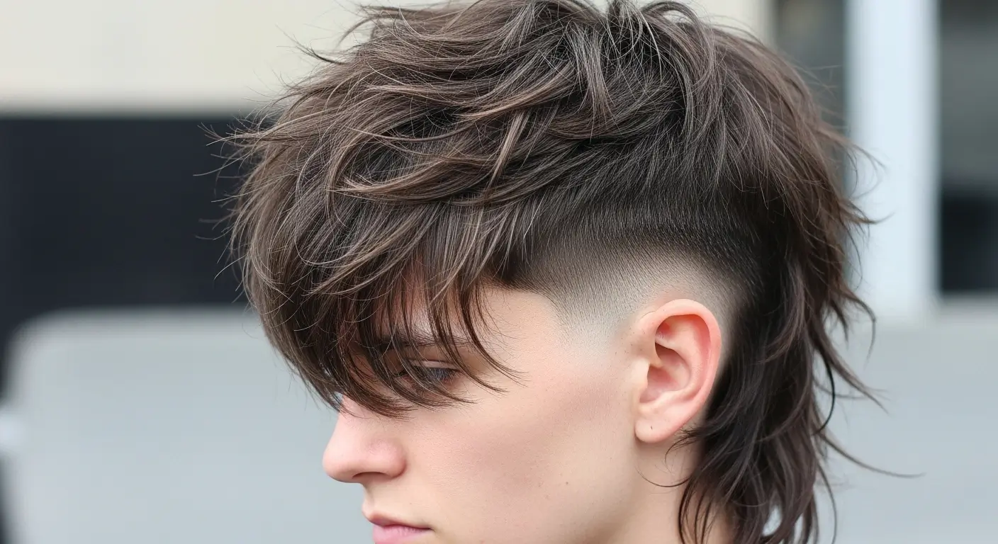 Rough edgy mullet cut