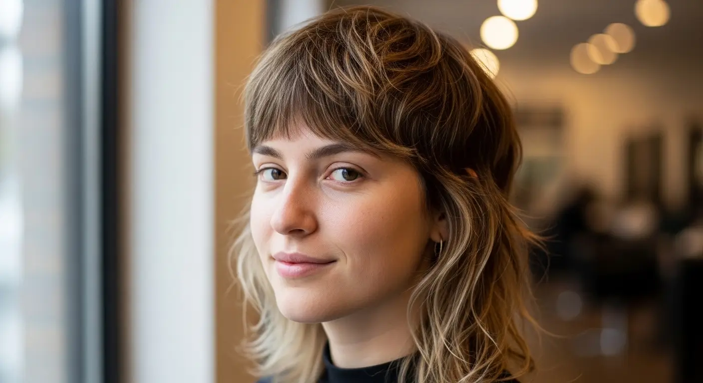 Minimal fine shaggy mullet