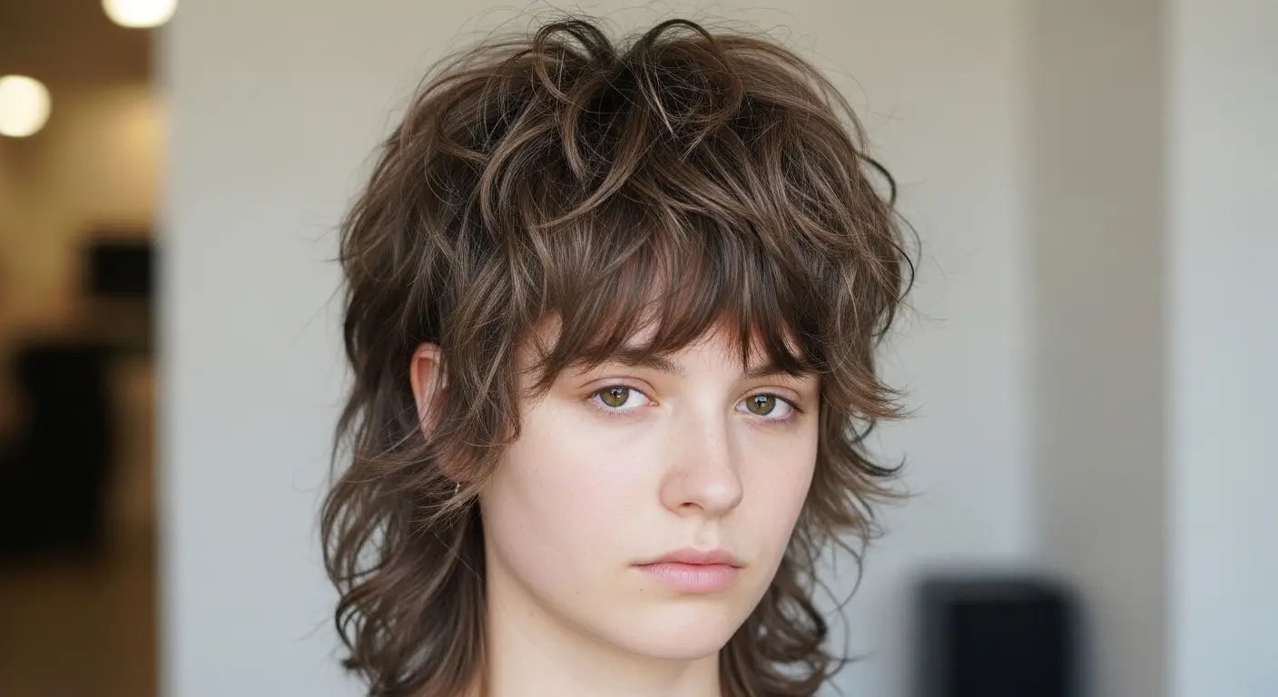 Voluminous texture mullet cut