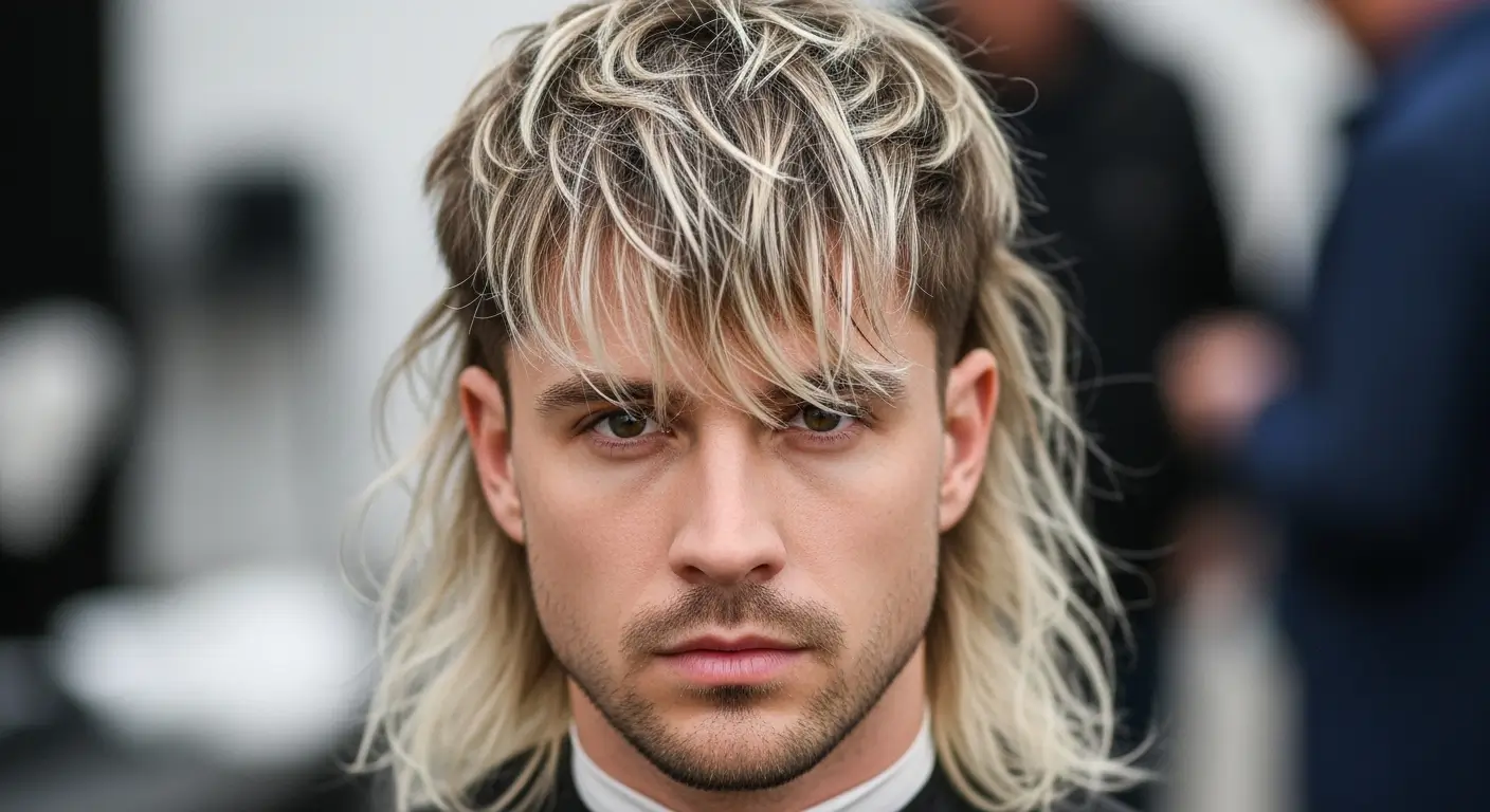 Messy Layered Mullet Highlights