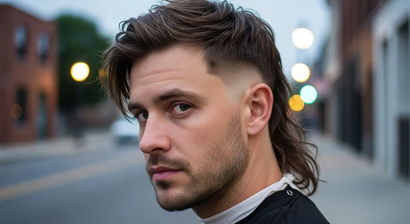 Low Fade Messy Mullet