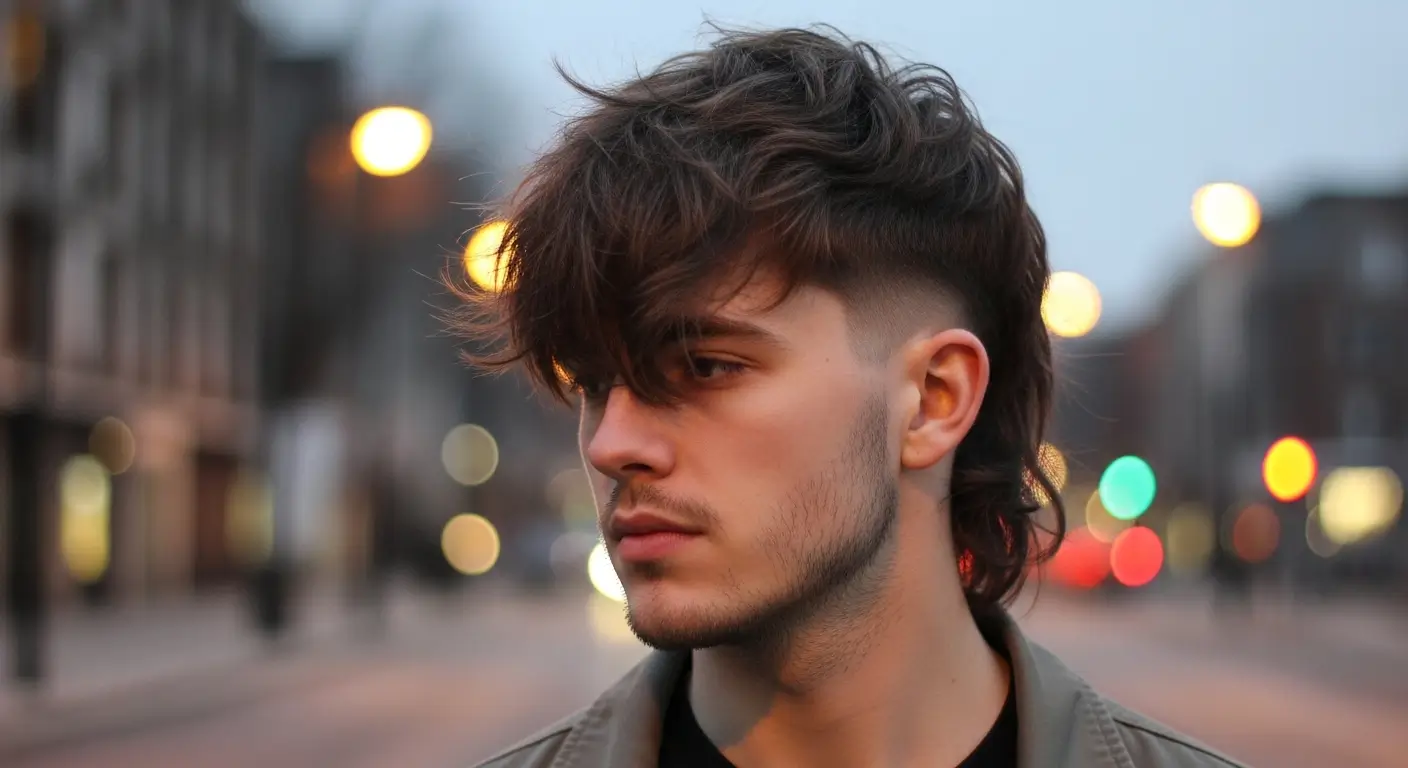Messy Mullet Hair Neckline