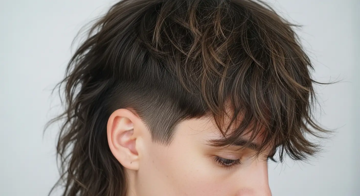 Relaxed messy mullet look