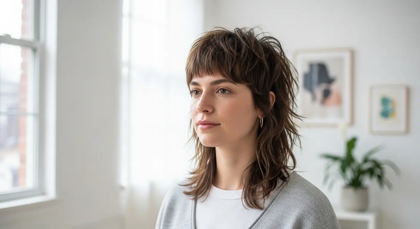 Clean modern shag mullet