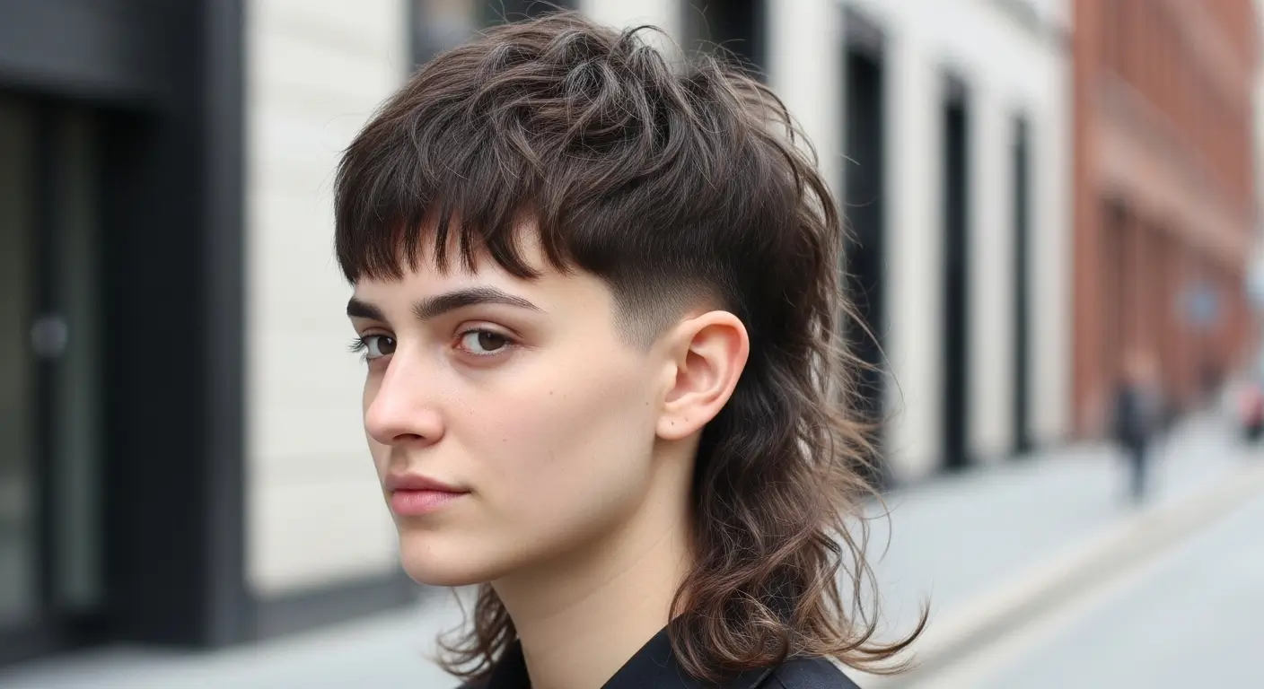 Edgy razor cut mullet look