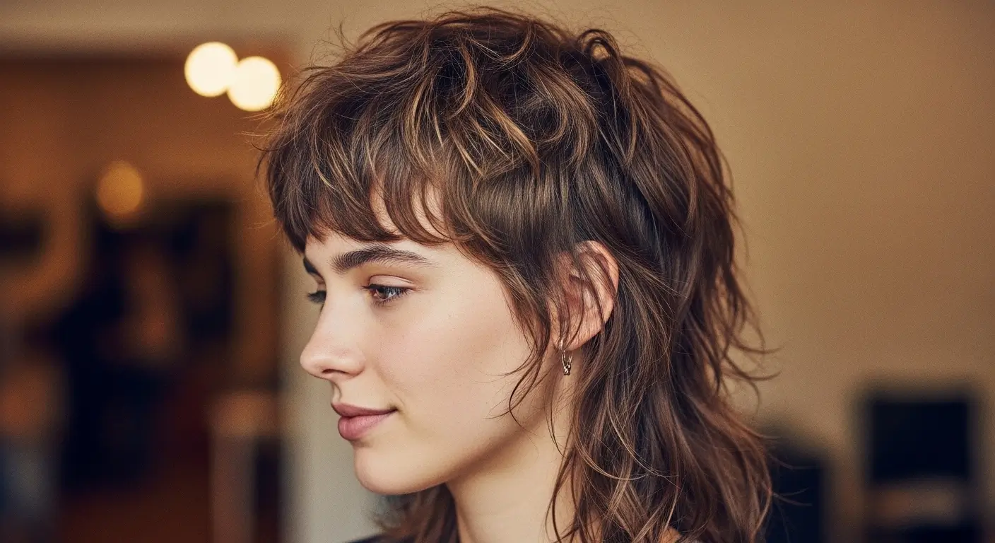 Shaggy mullet retro style