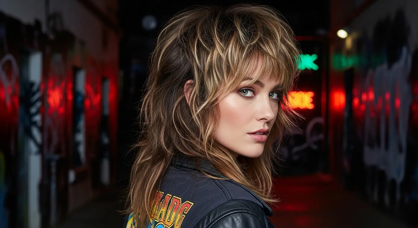 Edgy wolf cut shag mullet