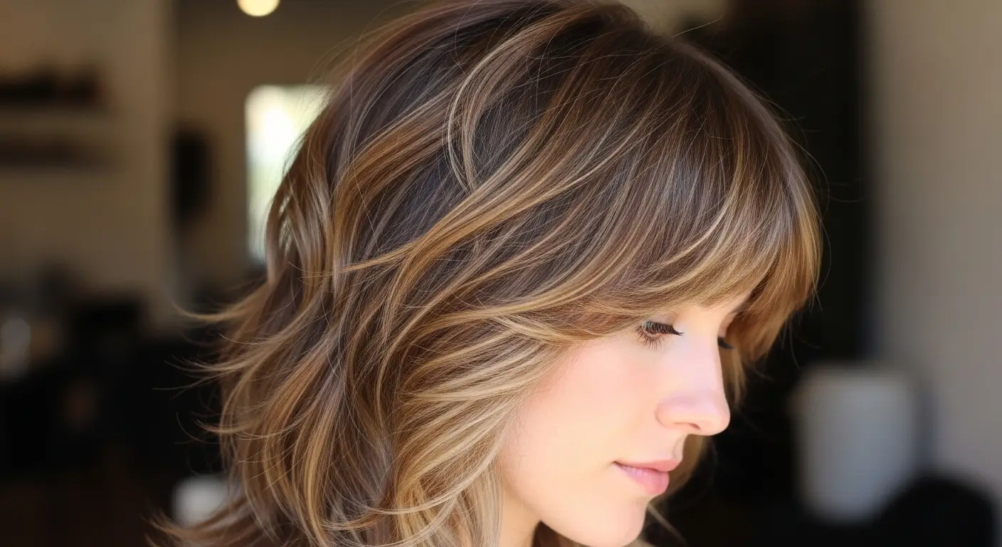 Flowing feminine shag mullet