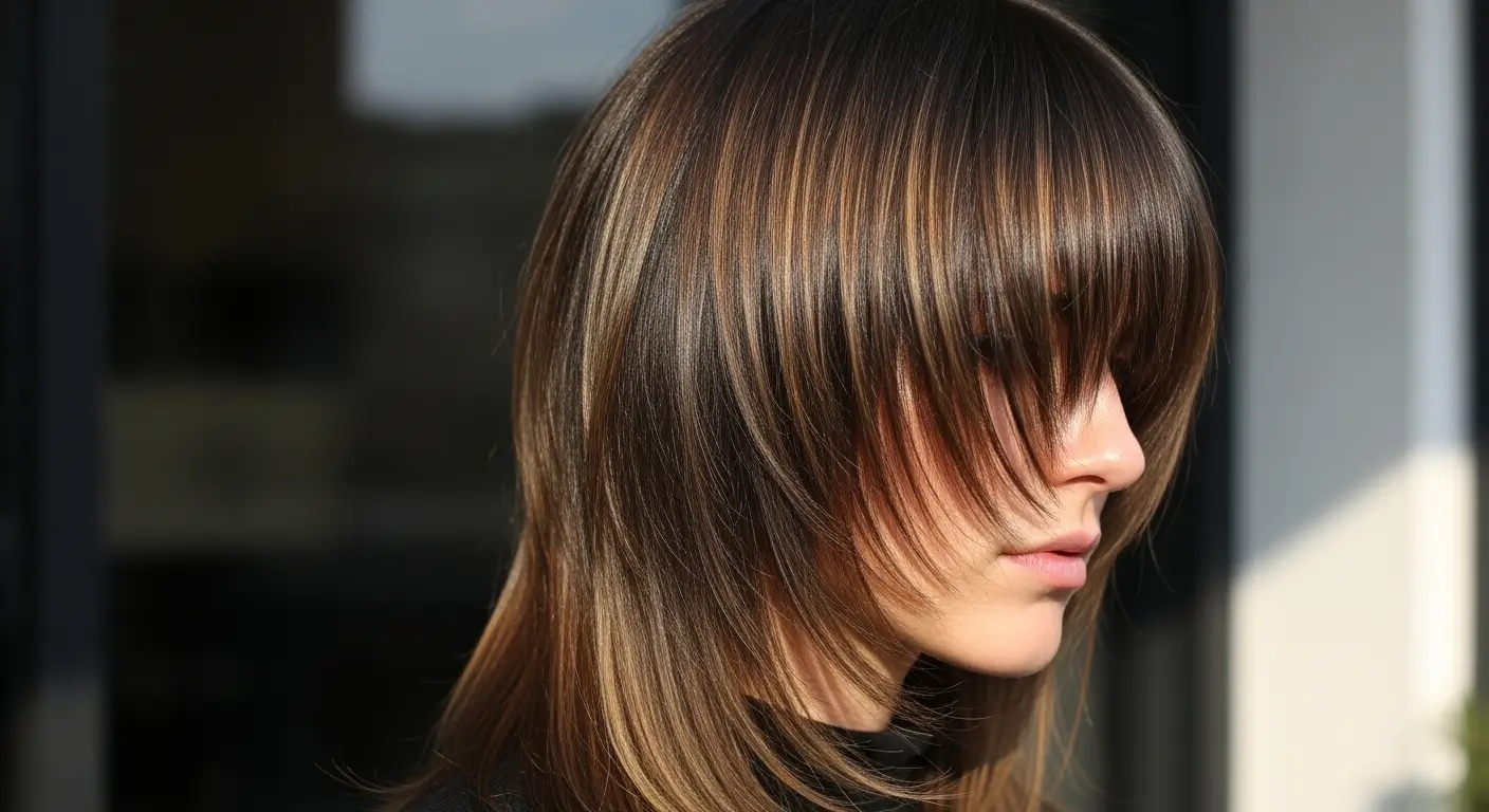 Minimal sleek shaggy mullet