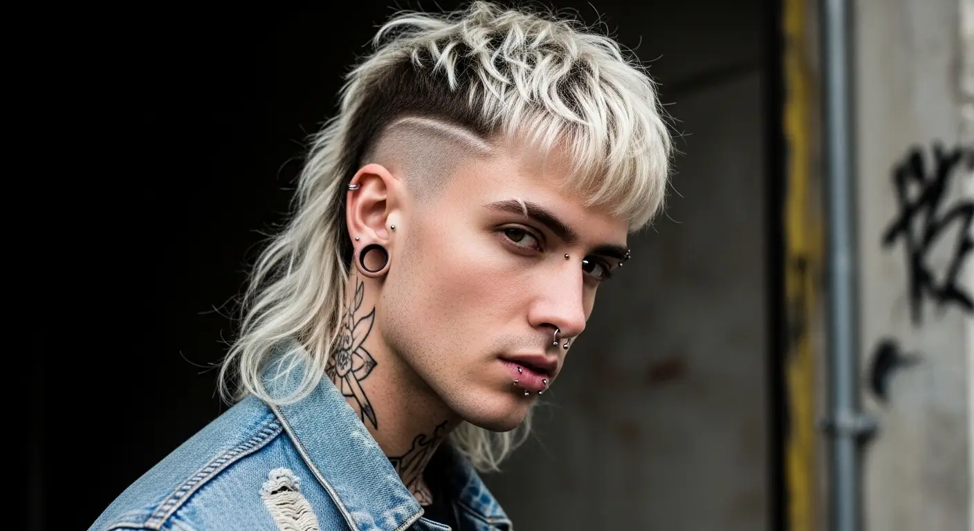 Punk Undercut Mullet Blonde