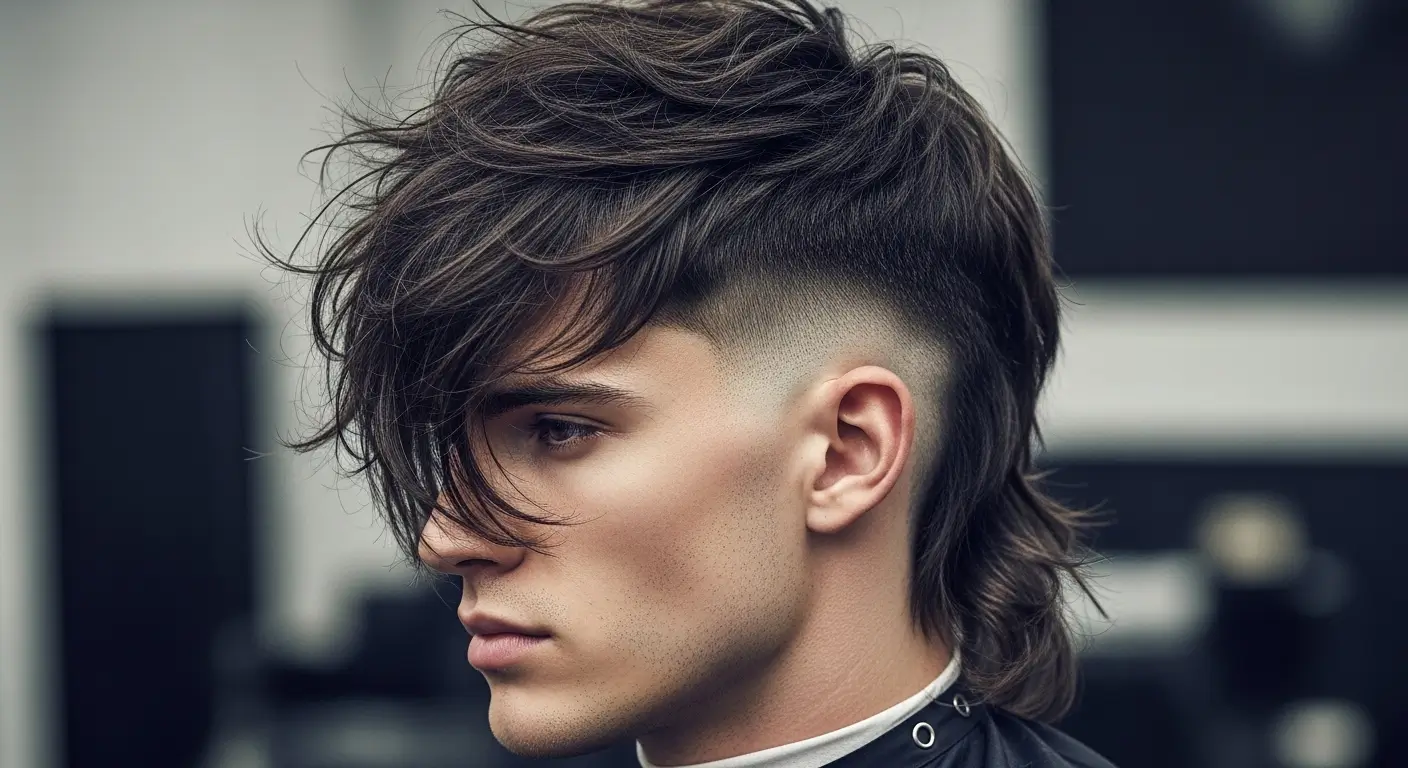 Undercut Contrast Wolf Mullet cut