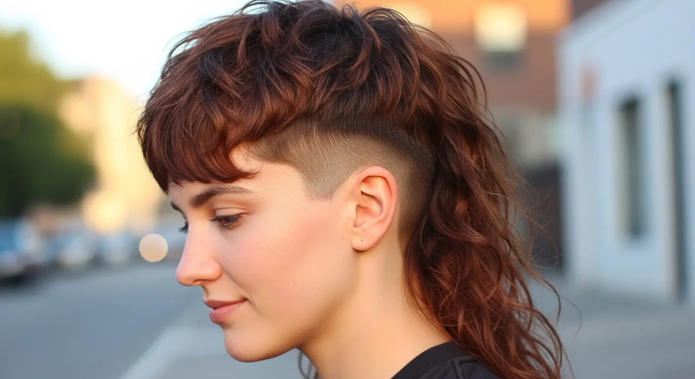 Textured undercut shag mullet