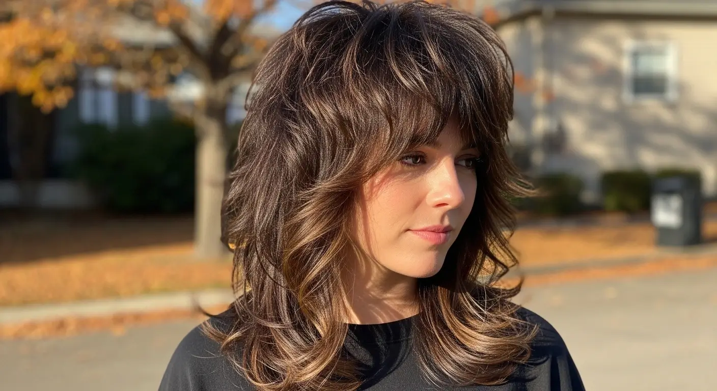 Modern voluminous shag mullet