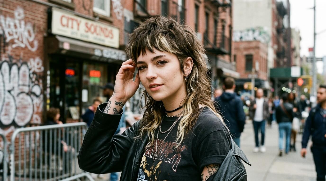 choppy edgy modern mullet female