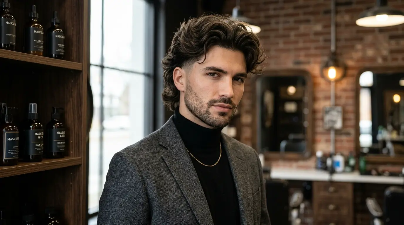 Middle Part Modern Mullet